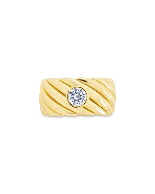 Blythe Cubic Zirconia Textured Band Ring 