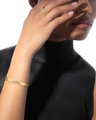 18K Yellow Gold Move Noa Diamond Cisel&eacute; Textured Ring