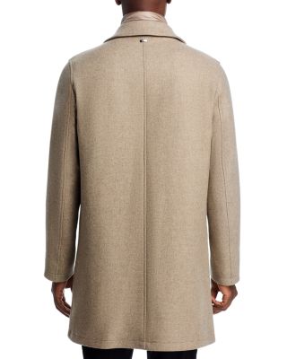 Wool Blend Topcoat with Removable Windguard