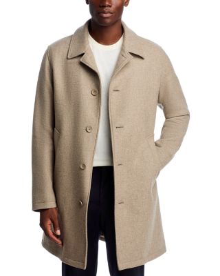 Wool Blend Topcoat with Removable Windguard