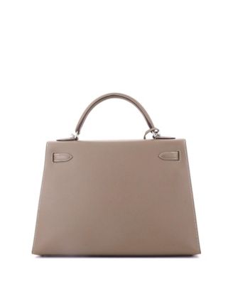  Kelly 32 Handbag Grey Epsom with Palladium Hardware