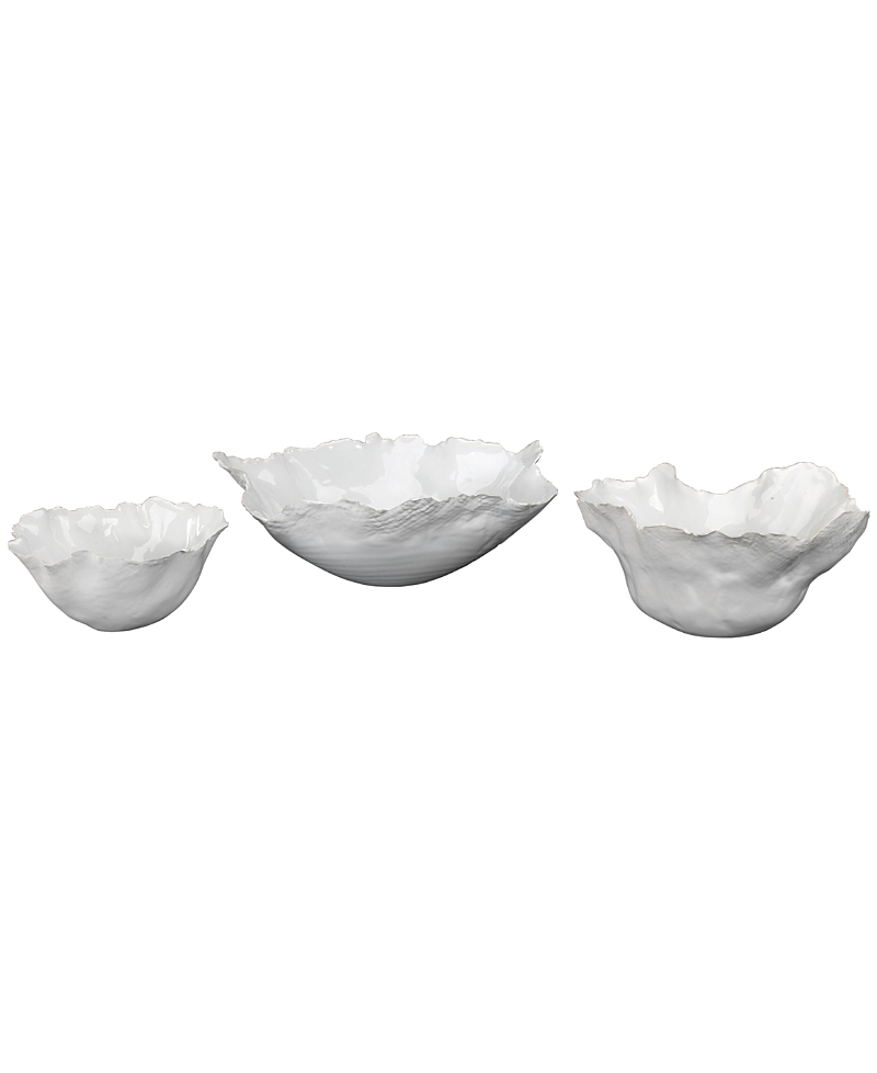 Jamie Young Fleur Ceramic Decorative Bowls, Set of 3