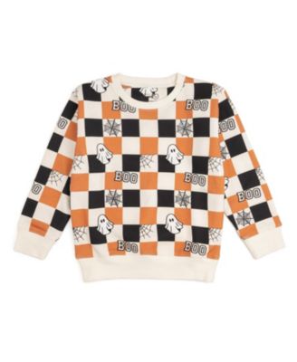 Boys' Boo Checkered Halloween Sweatshirt - Baby, Little Kid