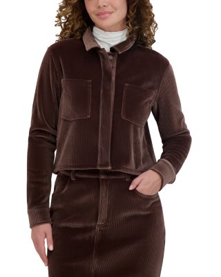 Rib Knit Velour Jacket 