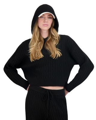 Brushed Cable Knit Hoodie 