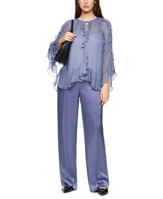 Boho-Style Flounce Blouse