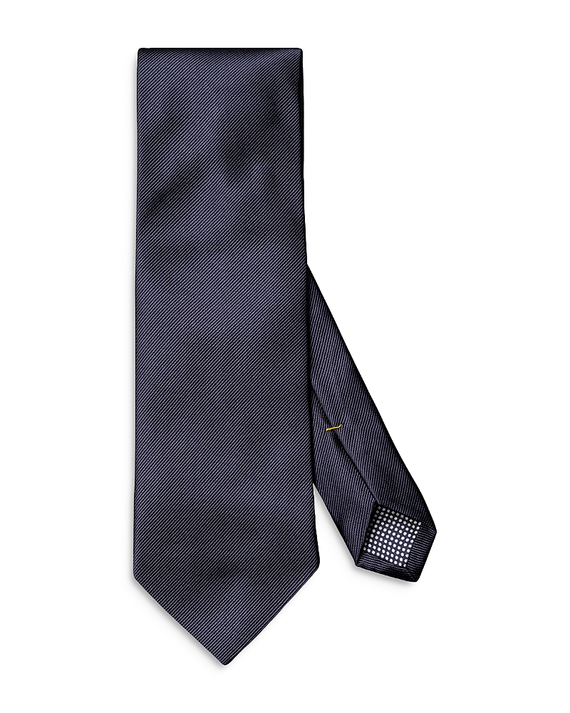 Eton Navy Solid Silk Twill Tie In Blue