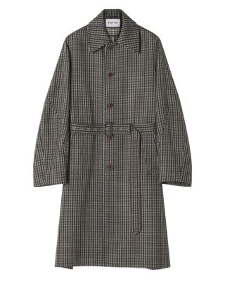  Checked Wool Car Coat