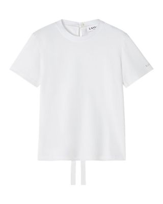  Cotton T-Shirt with Ribbon Detail