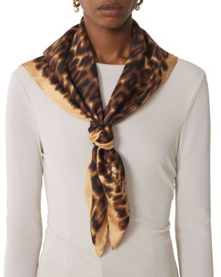 Leopard Print Silk Scarf