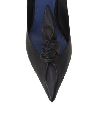 Midnight Step Leather Bow Pump