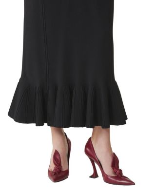 Midnight Step Leather Bow Pump