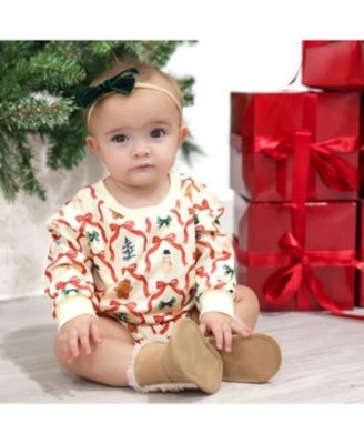 Girls' Christmas Cutie Long Sleeve Romper - Baby