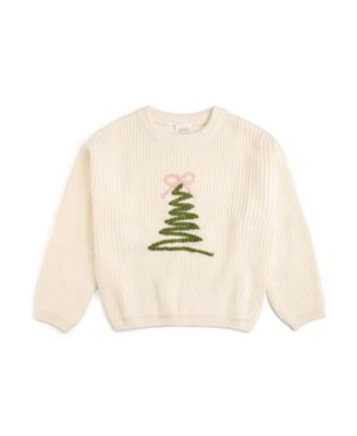 Girls' Coquette Christmas Tree Knit Sweater - Baby, Little Kid