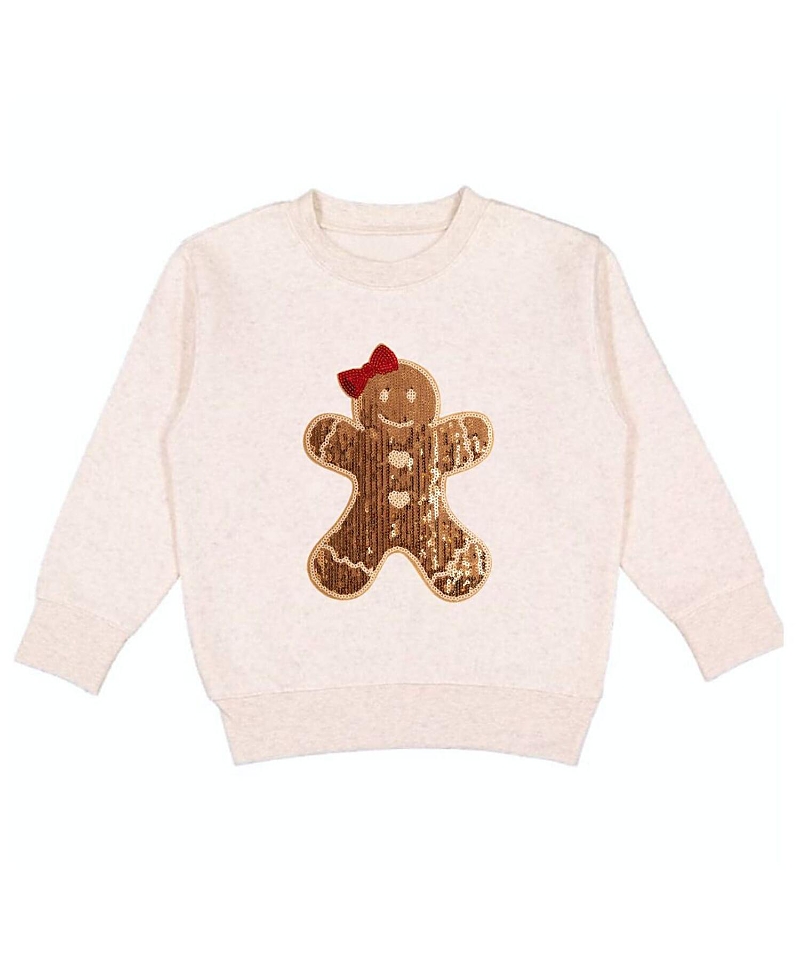 Sweet Wink Gingerbread Sequin Patch Christmas Sweatshirt In Brown