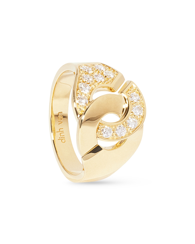 Dinh Van 18K Yellow Gold Menottes Dinh Van Diamond Handcuff Statement Ring