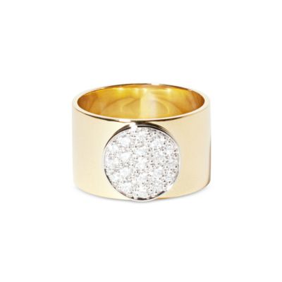 Platinum & 18K Yellow Gold Anthea Diamond Pav&eacute; Cluster Ring
