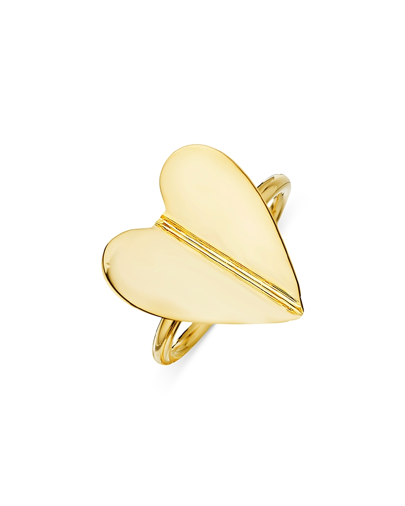 Cadar 18k Yellow Gold Endless Wings Of Love Folded Heart Ring In Gold