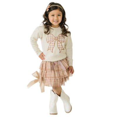  Gingham Bow Patch Sweatshirt - Big Kid