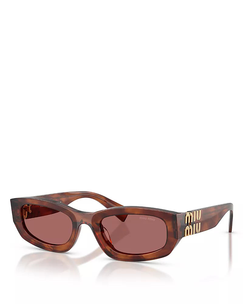 Miu Miu Rectangular Sunglasses, 53mm