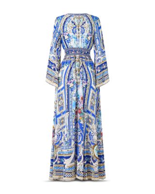 Kimono Sleeve Silk Dress Swim Cover-Up