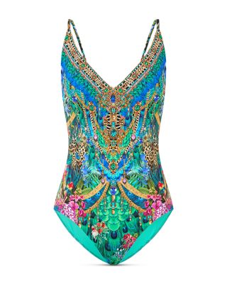 V Neck Underwire One Piece Swimsuit