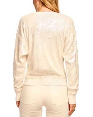 Delphina Sequined V Neck Sweater
