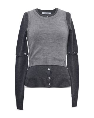 Detachable Sleeve Cardigan Set 