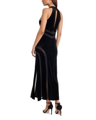 Stretch Velvet Keyhole Cutout Dress