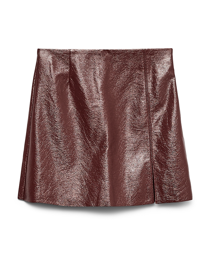 Vero Moda Nelly Faux Leather Skirt In Burgundy