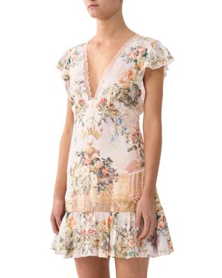 Ruffle Sleeve Short Dress