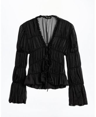  Ruched Sheer Blouse