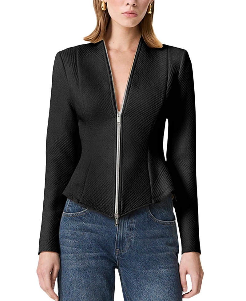 Nocturne Zipper Detailed Blouse In Black