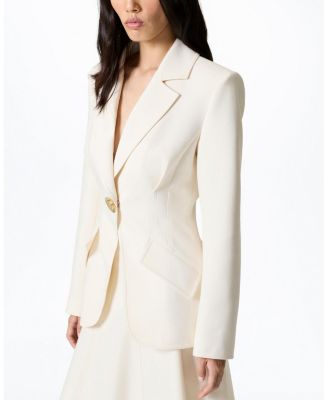 Gold Accent Padded Shoulder Jacket