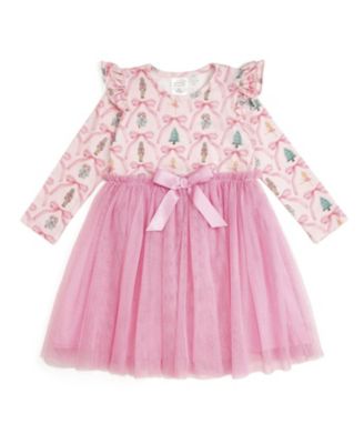  Girls&#39; Nutcracker Trellis Christmas Long Sleeve Tutu Dress - Little Kid