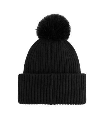  Dara Women's Wool Cashmere Blend Knit Beanie Hat with Pom Pom
