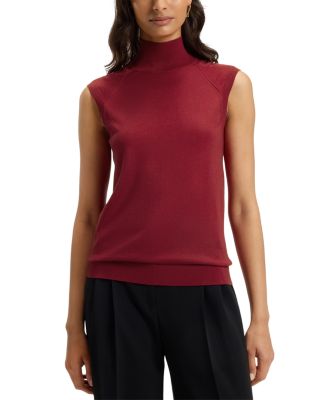 Fipini Wool-Blend Sleeveless Mock Neck Sweater