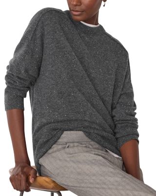 Cashmere Fleck Seam Neck Knit Sweater