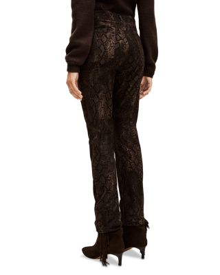 Stinsy Snake Print Low Rise Jeans in Brown
