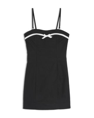 Girls' Strapless Dress with White Bow - Big Kid