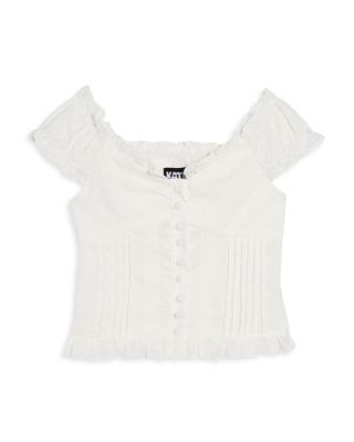 Girls' Cap Sleeve Corset Look Top - Big Kid 
