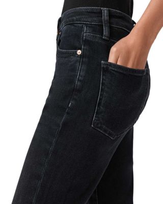 Maisie High Rise Flare Leg Jeans in Blue Black