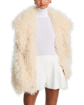 Single Breasted Faux Fur Coat