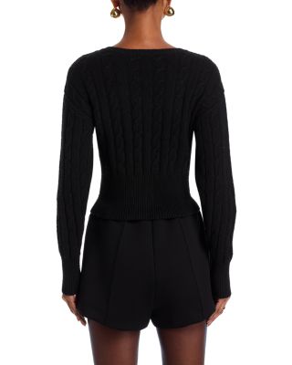 Saidee Cable Ribbon Ties Cardigan