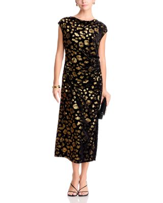 Sequinned Cowl Neck Dress