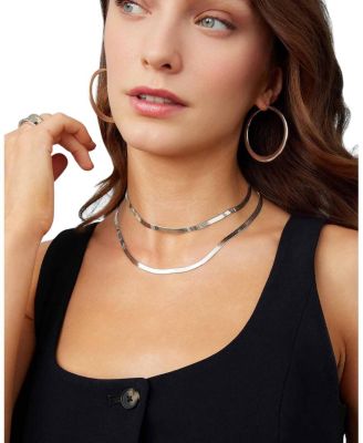  Sterling Silver Mirage Herringbone Choker, 16"