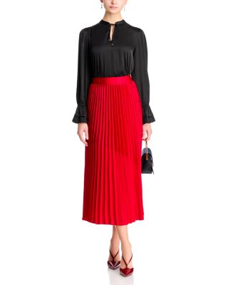 Pleated Mixed Media Skirt