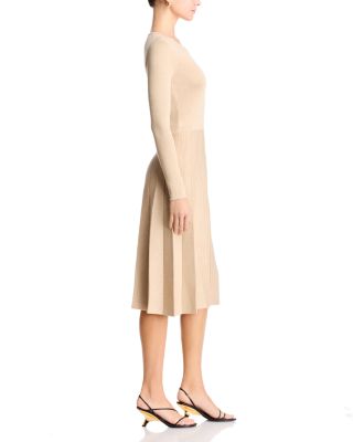 Pleated Metallic Threaded Dress