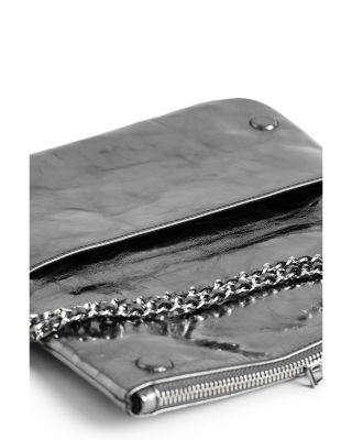 Rock Vintage Effect Metallic Leather Clutch