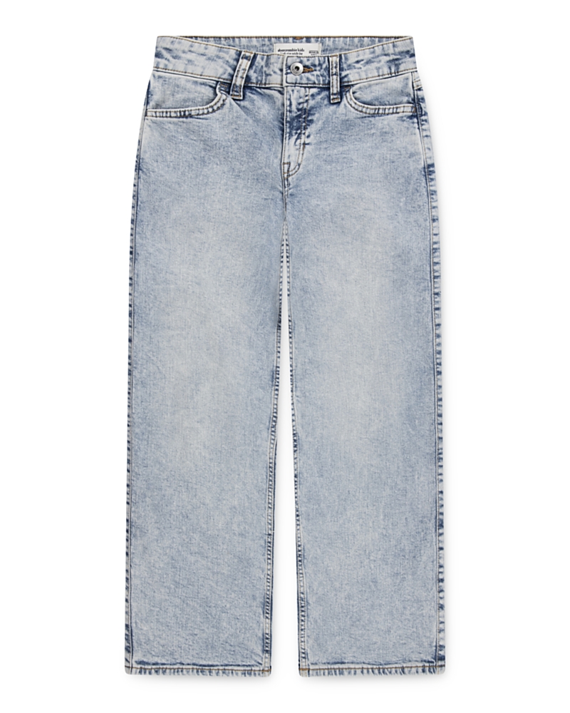 Abercrombie Kids Girls' High Rise Straight Wide Leg Jeans - Little Kid, Big Kid In Blue